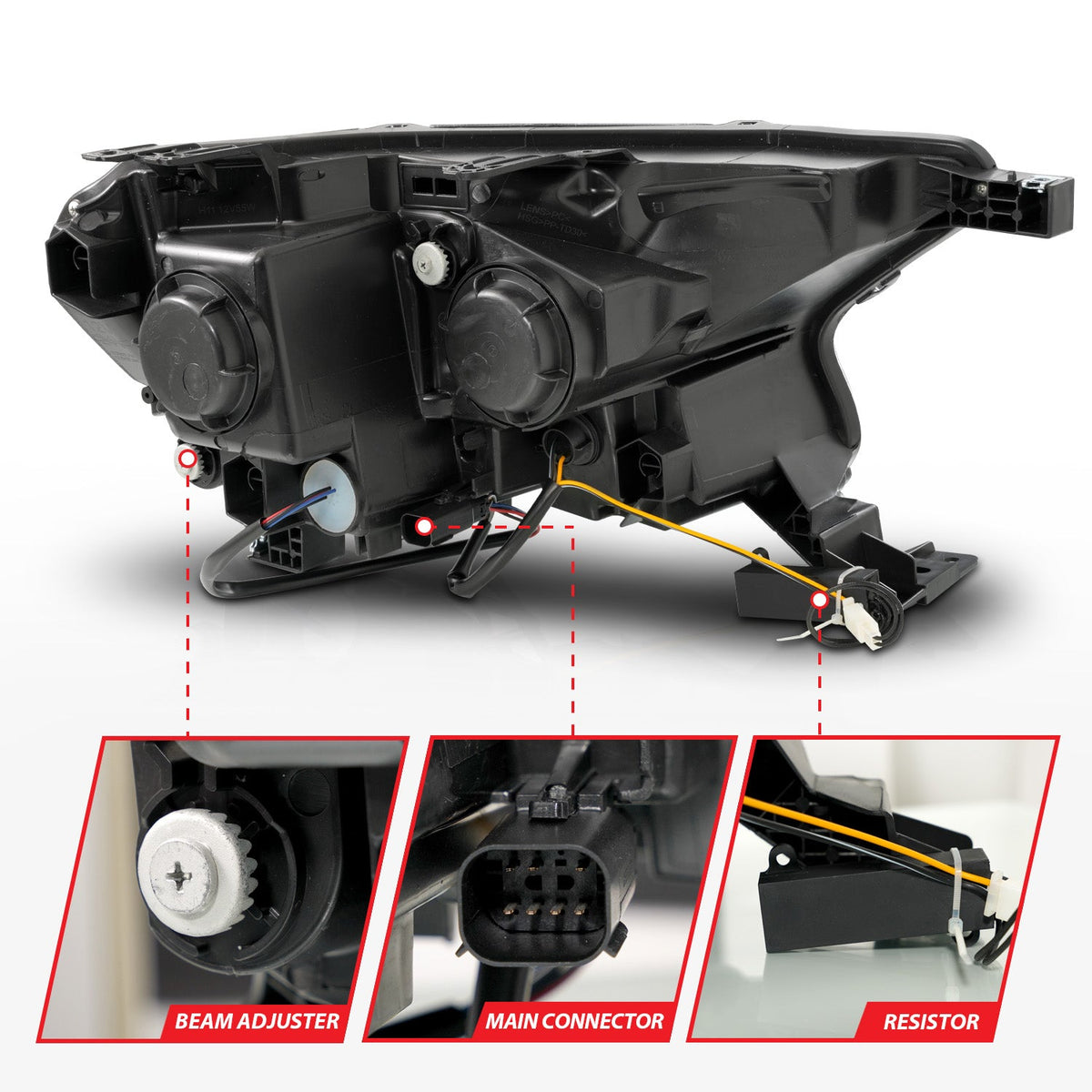 FORD RANGER 19-23 FULL LED PROJECTOR HEADLIGHTS CHROME W/ INITIATION & SEQUENTIAL (FOR FACTORY HALOGEN MODEL)