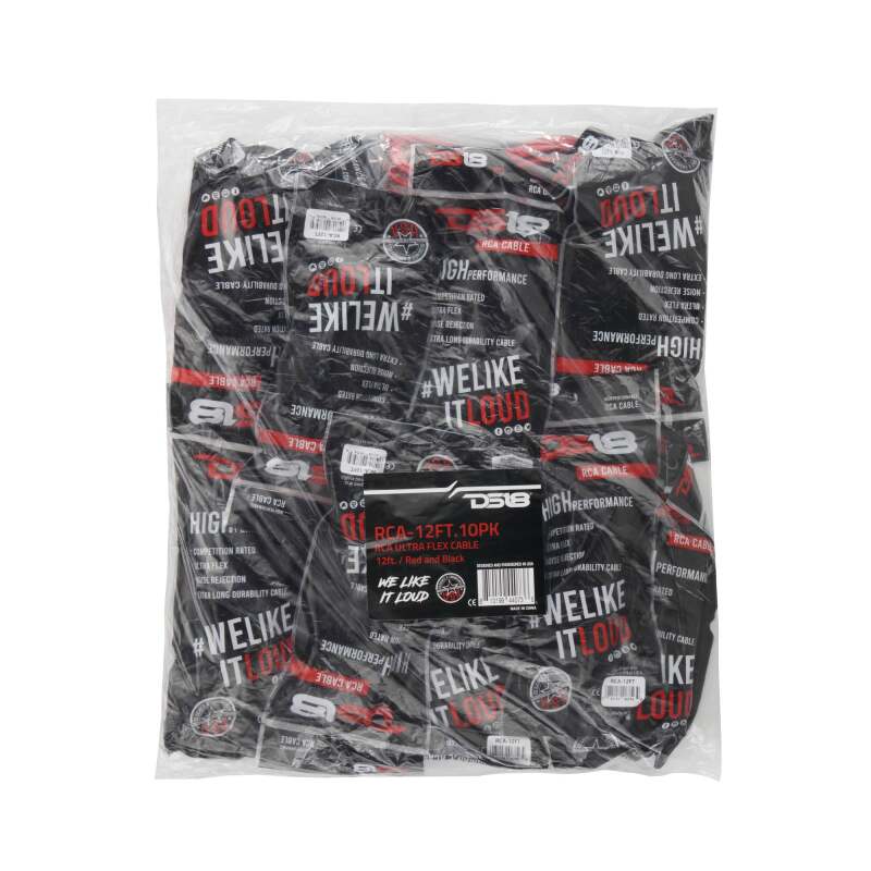 DS18 Level 1 RCA 12-Feet 10 x Pack - RCA-12FT.10PK - angle view