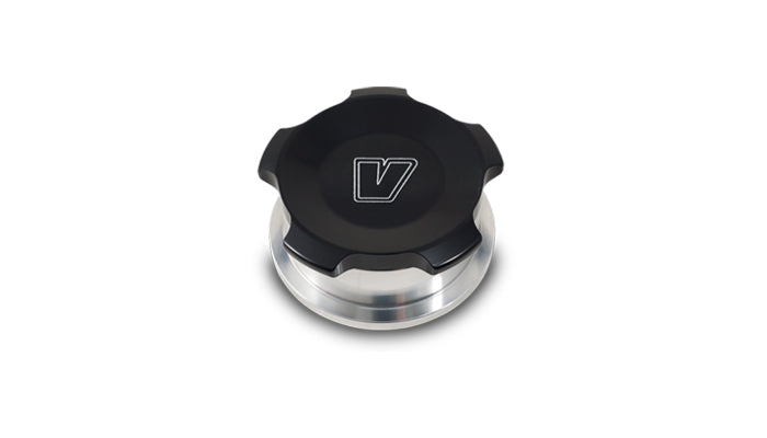 Vibrant 1.5in OD Aluminum Weld Bungs w/ Black Anodized Threaded Cap (incl. O-Ring) - 11289