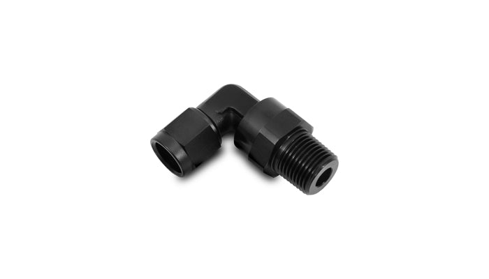 Vibrant -4AN to 1/8in NPT Female Swivel 90 Degree Adapter Fitting - 11381