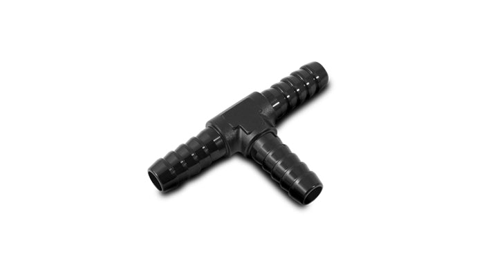 Vibrant 3/16in Barbed Tee Adapter - Black Anodized - 11424
