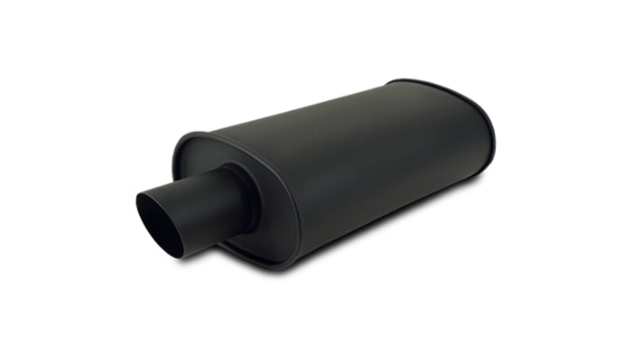 Vibrant StreetPower FLAT BLACK Oval Muffler with Single 3in Outlet - 2.25in inlet I.D. - 1145