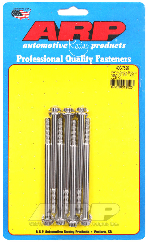 ARP Merlin Block BRodix Head BB 12pt Valve Cover Bolt Kit - 400-7526