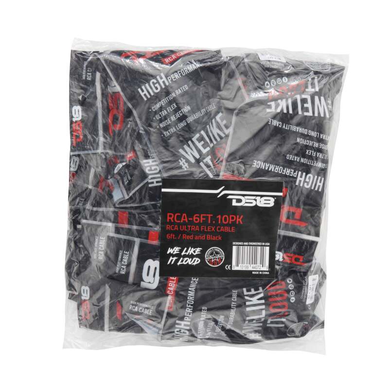 DS18 Level 1 RCA 6-Feet 10 x Pack - RCA-6FT.10PK - angle view