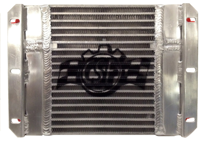 CSF Dual Fluid Bar &amp; Plate HD Oil Cooler w/9in SPAL Fan (1/3 &amp; 2/3 Partition) - 13.8in L x 10in H - 8026