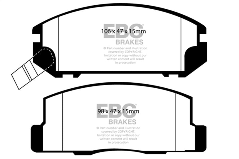 EBC 99-02 Toyota MR2 1.8 Redstuff Rear Brake Pads - DP31107C