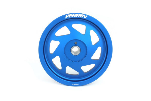 Perrin 19-21 Subaru WRX / 16-18 Forester Lightweight Crank Pulley (FA/FB Engines w/Large Hub) - Blue - PSP-ENG-104BL by Perri