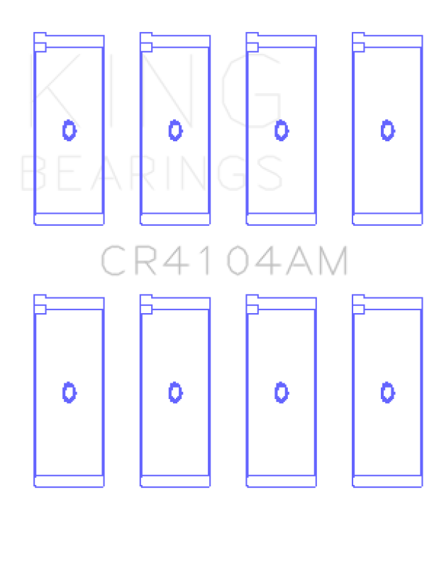 King Engine Bearings Audi Abb/Abm/Adp/Pp/Rn (Size +0.50mm) Connecting Rod Bearing Set - CR4104AM0.5