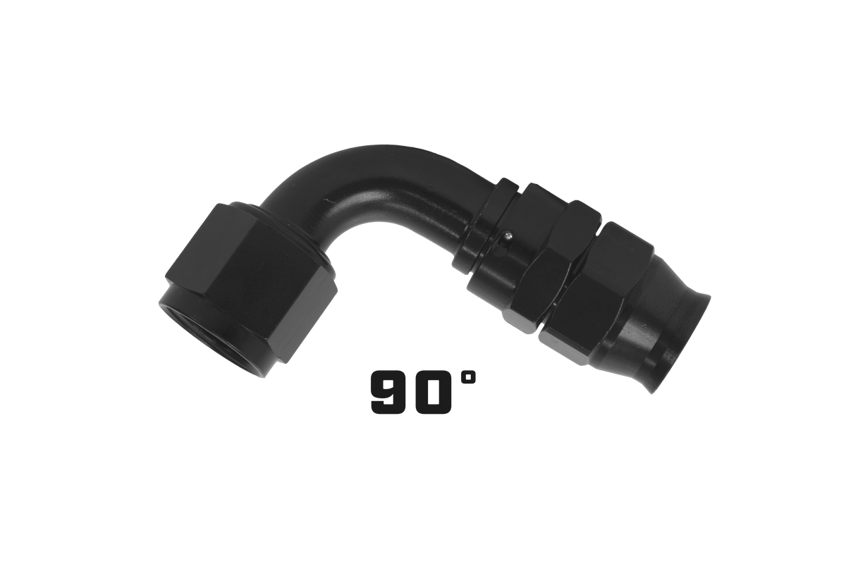 Aeromotive PTFE Hose End - AN-10 - 90 Deg - Black Anodized - 15358