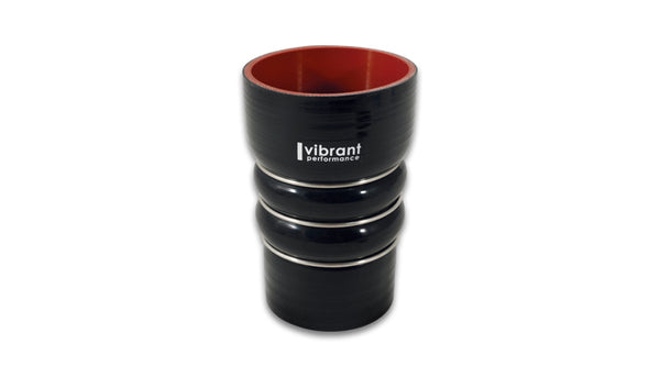 Vibrant Silicone Coupling 4 Ply Aramid CAC Hose 3in x 2.5in Inlet/Outlet - Black - 11861