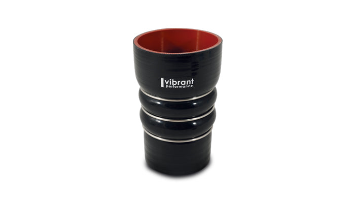 Vibrant Silicone Coupling 4 Ply Aramid CAC Transition Hose 4in x 3.5in Inlet/Outlet - Black - 11867