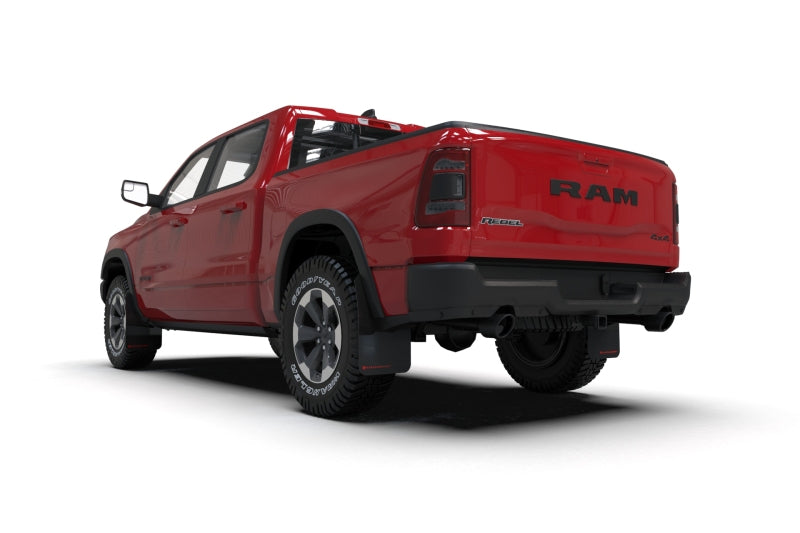 Rally Armor 19-24 Dodge Ram 1500 Rebel Black UR Mud Flap w/Red Logo - MF98-UR-BLK-RD