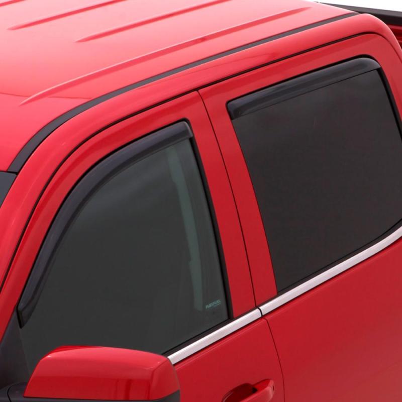 AVS 02-08 Dodge RAM 1500 Quad Cab Ventvisor In-Channel Front &amp; Rear Window Deflectors 4pc - Smoke - 194623