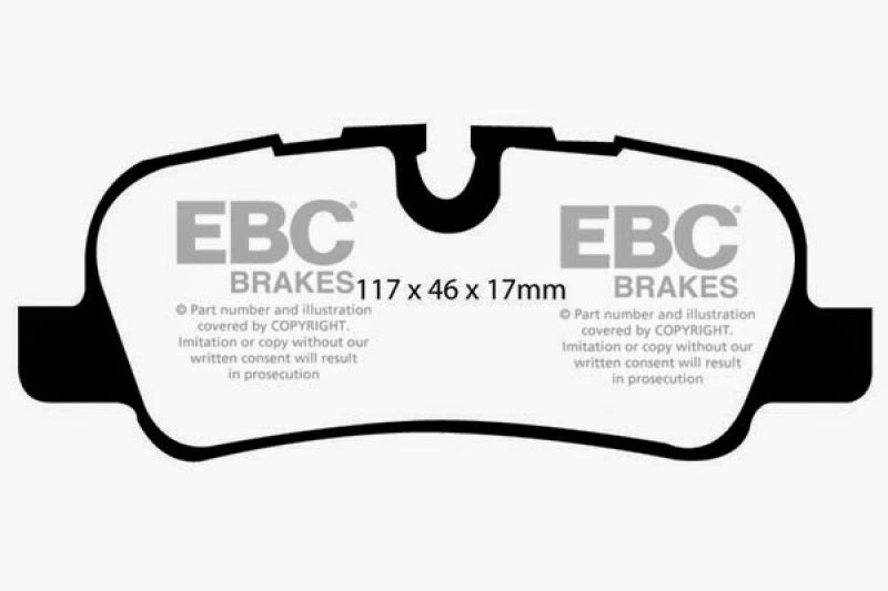 EBC 05-10 Land Rover LR3 4.4 Ultimax2 Front Brake Pads - UD1098 for 2005-2009 Land Rover LR3 - front view