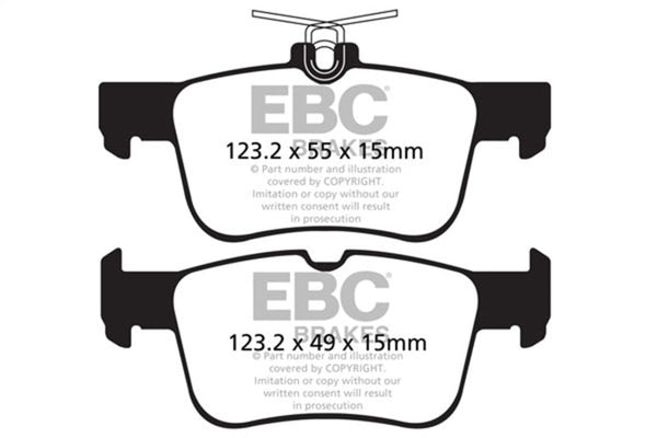 EBC 2017+ Ford Escape 1.6T/2.0T (Incl 4WD) Greenstuff Rear Brake Pads - DP62160 for 2017-2020 Ford Escape - front view