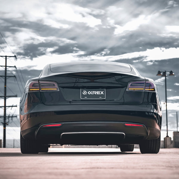 AlphaRex 12-21 Tesla Model S LUXX-Series LED Tail Lights - Black - 601120