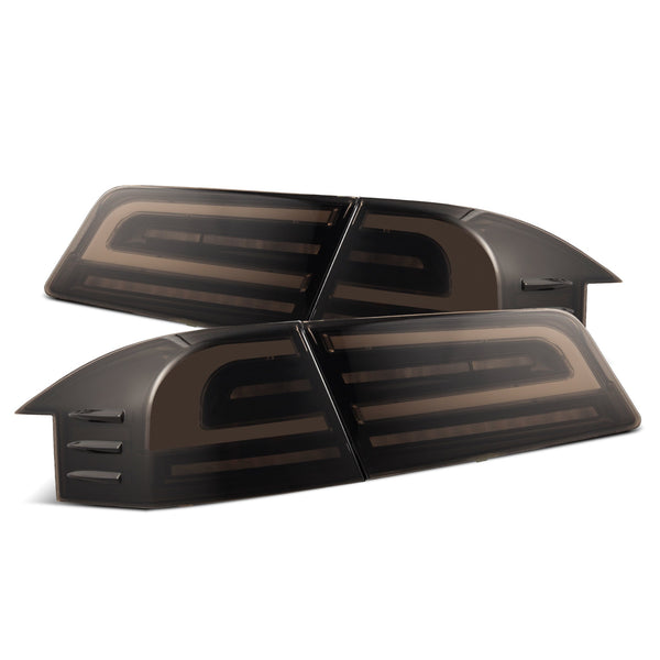 AlphaRex 12-21 Tesla Model S LUXX-Series LED Tail Lights - Black - 601120