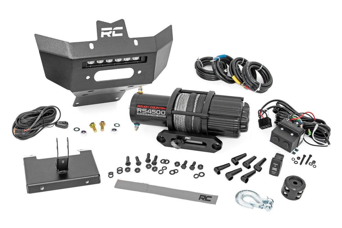 Winch Bumper | 4500-Lb Winch | Black Series LED | 6&quot; Light | Can-Am Renegade