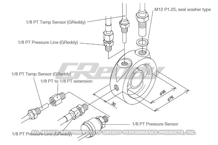 GReddy Universal Oil Filter Block Adapter - 12002801