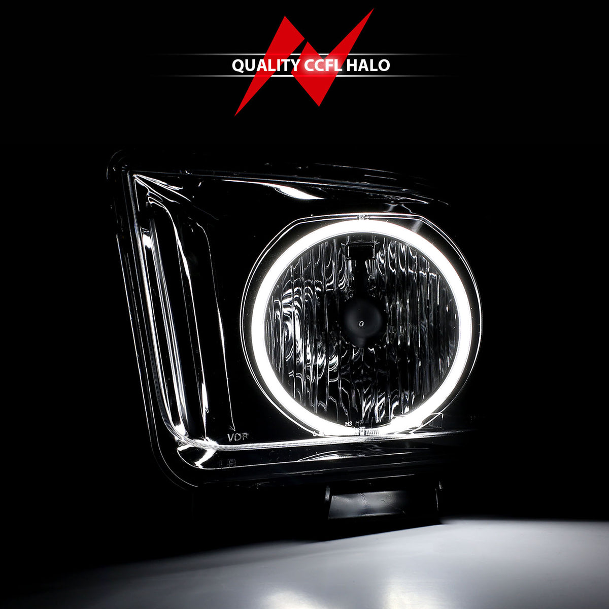 ANZO 2005-2009 Ford Mustang Crystal Headlights w/ Halo Black (CCFL) - 121033