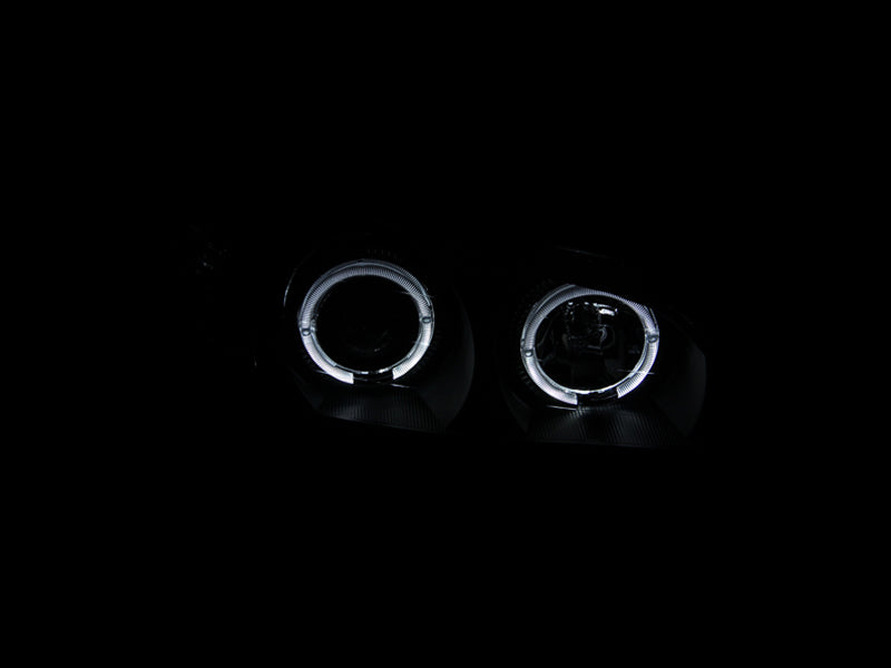 ANZO 2000-2004 Infiniti I30 Projector Headlights w/ Halo Black - 121077