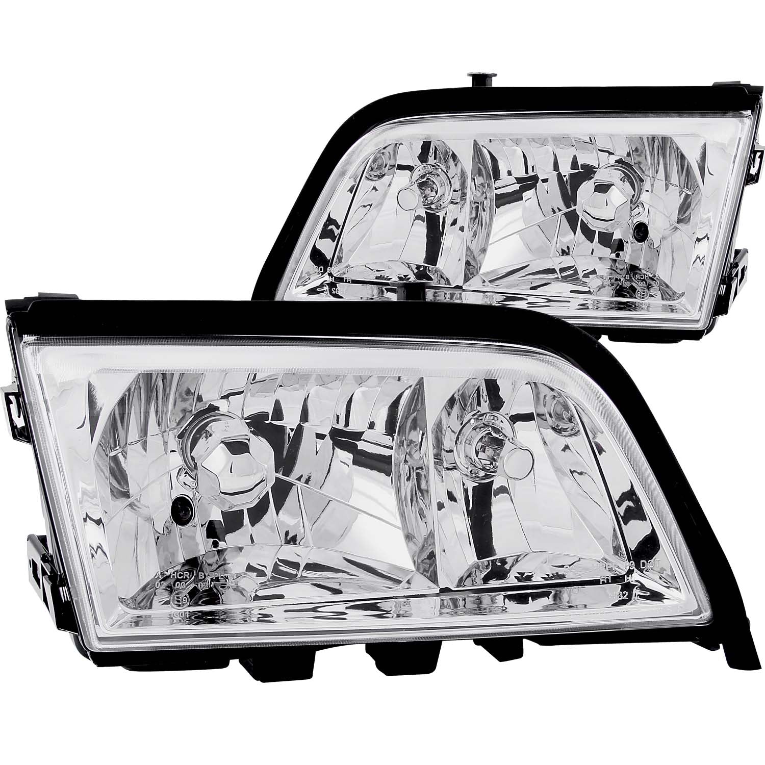ANZO 1994-2000 Mercedes Benz C Class W202 Crystal Headlights Chrome - 121081 for 1994-2000 Mercedes Benz C Class - front view