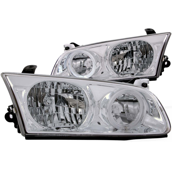 ANZO 2000-2001 Toyota Camry Crystal Headlights w/ Halo Chrome - 121124 for 2000-2001 Toyota Camry - front view