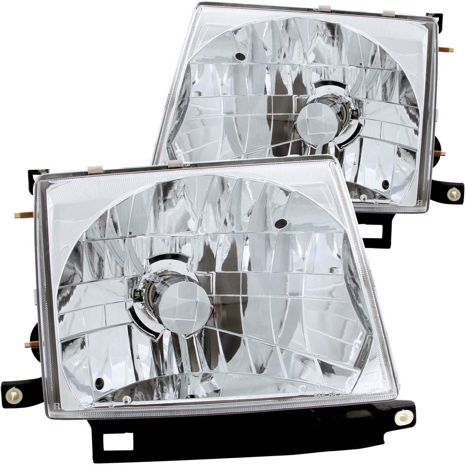 ANZO 1997-2000 Toyota Tacoma Crystal Headlights Chrome - 121132 for 1997-2000 Toyota Tacoma - front view