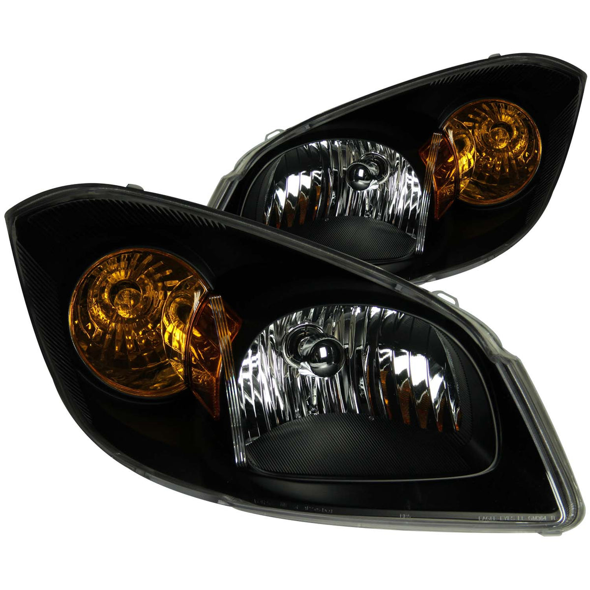 ANZO 2005-2010 Chevrolet Cobalt Crystal Headlights Black - 121154 for 2005-2010 Chevrolet Cobalt - front view