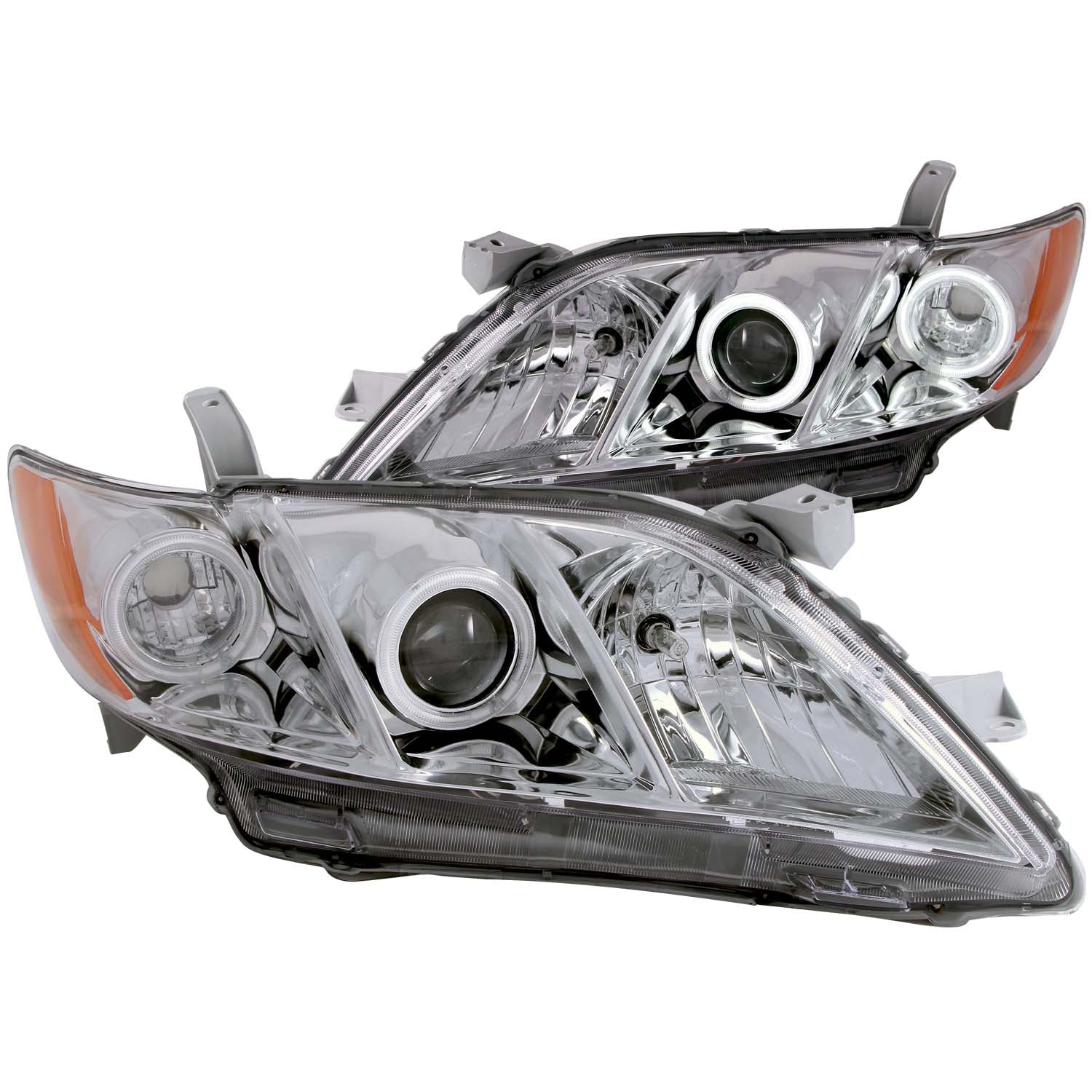 ANZO 2007-2009 Toyota Camry Projector Headlights w/ Halo Chrome - 121180 for 2007-2009 Toyota Camry - front view