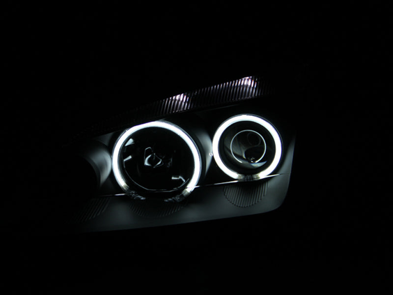 ANZO 2005-2007 Ford Focus Projector Headlights w/ Halo Black - 121198