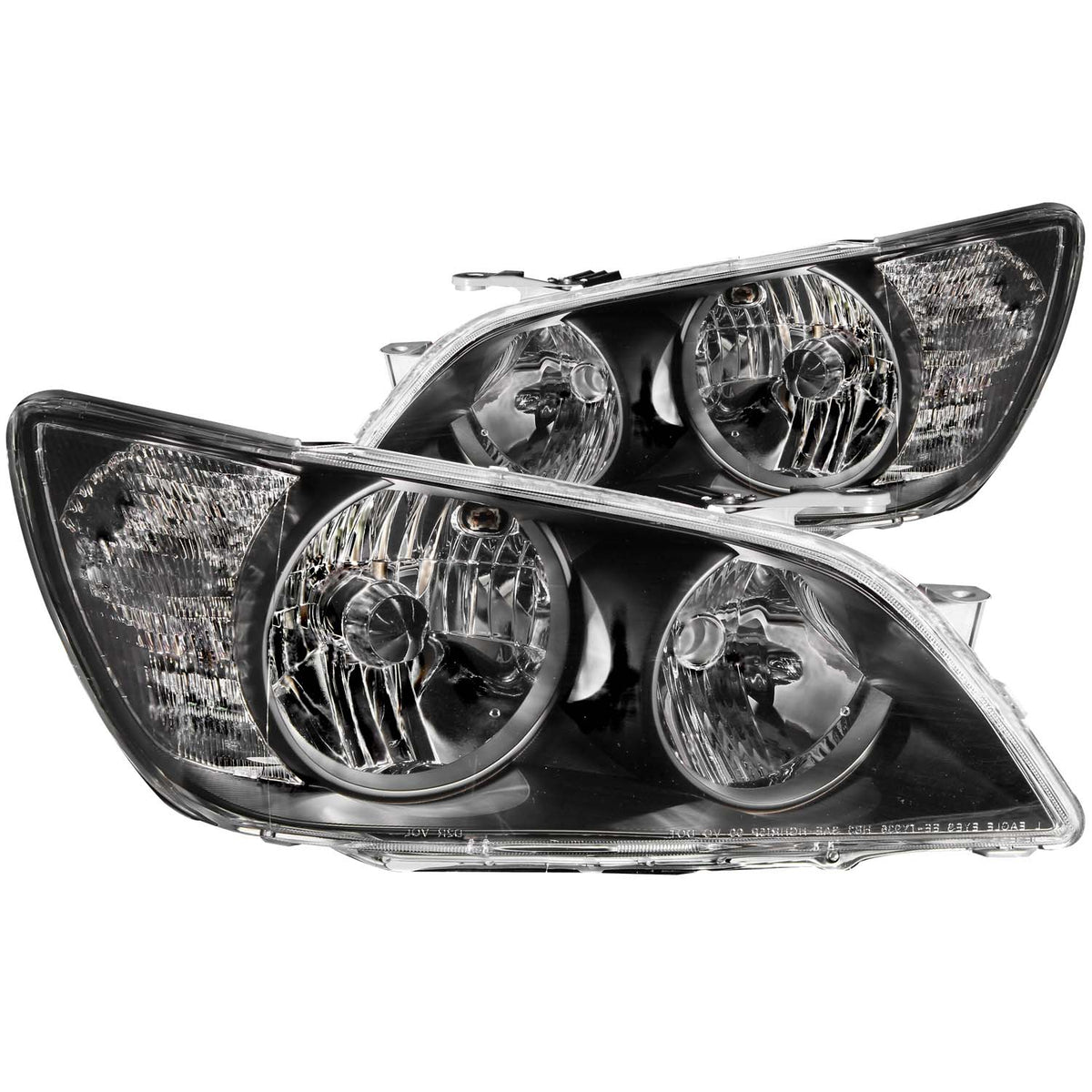 ANZO 2001-2005 Lexus Is300 Crystal Headlights Black - 121210 for 2001-2005 Lexus IS - front view