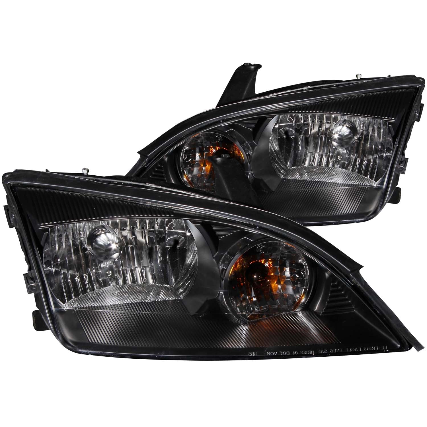ANZO 2005-2007 Ford Focus Crystal Headlights Black - 121229 for 2005-2007 Ford Focus - front view