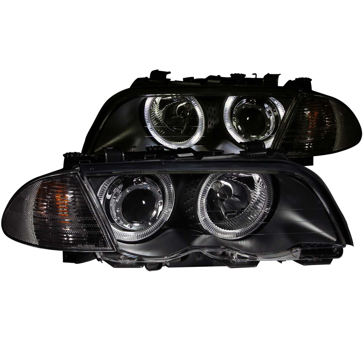 ANZO 1999-2001 BMW 3 Series E46 Projector Headlights w/ Halo Black (CCFL) - 121261 for 1999-2006 BMW 3 Series - front view