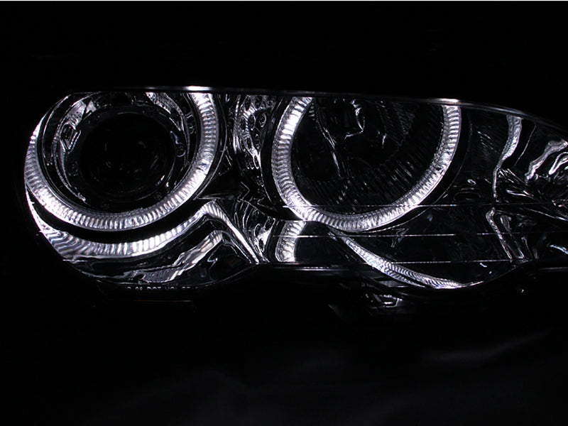 ANZO 2000-2003 BMW 3 Series E46 Projector Headlights w/ Halo Chrome - 121268