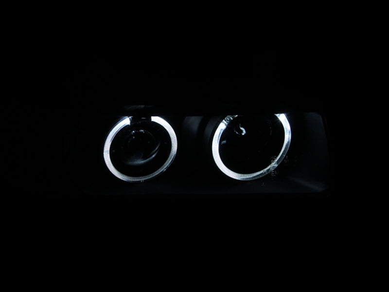 ANZO 1992-1998 BMW 3 Series E36 Projector Headlights w/ Halo Black G2 1 pc - 121325