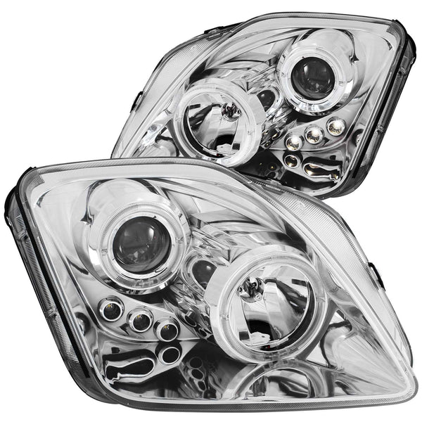 ANZO 1997-2001 Honda Prelude Projector Headlights w/ Halo Chrome w/ LED - 121342 for 1997-2001 Honda Prelude - front view