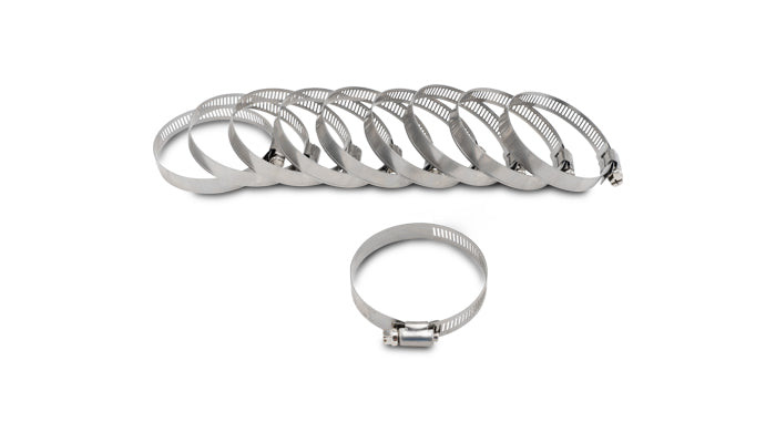 Vibrant S.S. Worm Gear Clamps Pack of 10 - Clamping Range: 0.25in - 0.63in (6mm - 16mm) - 12150
