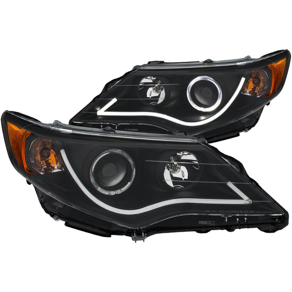 ANZO 2012-2013 Toyota Camry Projector Headlights w/ Halo Black - 121512 for 2012-2013 Toyota Camry - front view