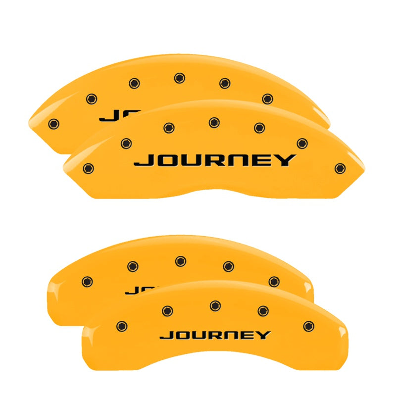 MGP 4 Caliper Covers Engraved Front &amp; Rear With out stripes/Journey Yellow finish black ch - 12200SJN1YL