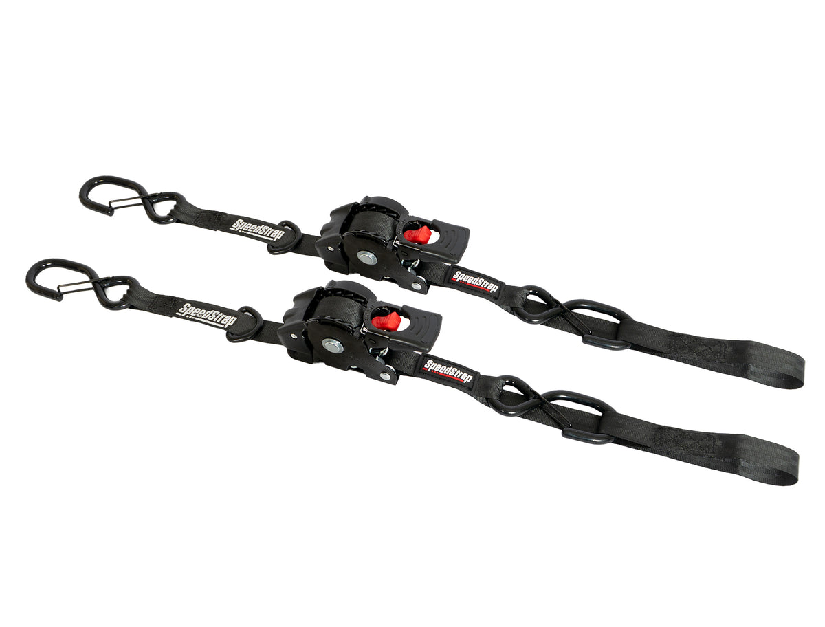 Speedstrap 1In x 10ft Retractable Tie Downs w/ Built in Soft-Tie (2-Pack)