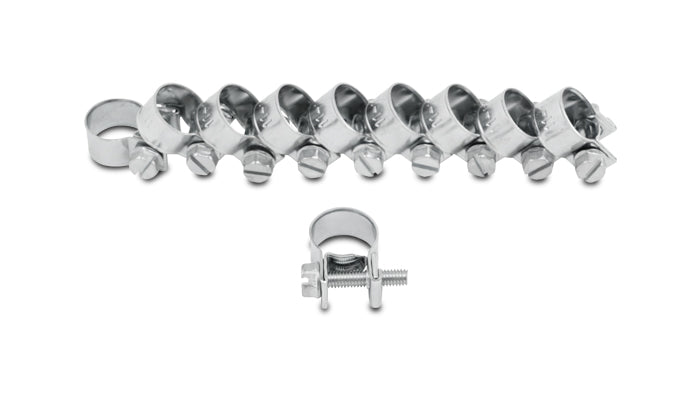 Vibrant Inj Style Mini Hose Clamps 13-15mm clamping range Pack of 10 Zinc Plated Mild Steel - 12236