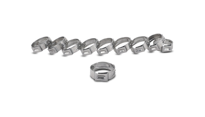 Vibrant One Ear Stepless Pinch Clamps 7.0-8.7mm clamping range (Pack of 10) SS 5mm band width - 12271