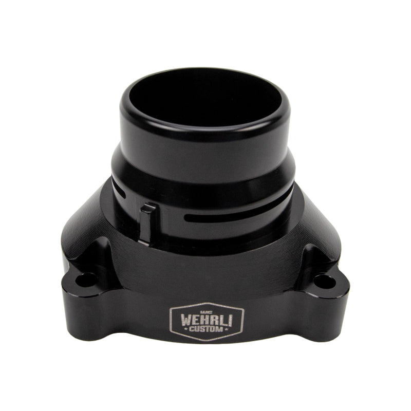 Wehrli 11-25 Ford Power Stroke 6.7L Billet Aluminum Thermostat Housing - Black Anodized - WCF100148