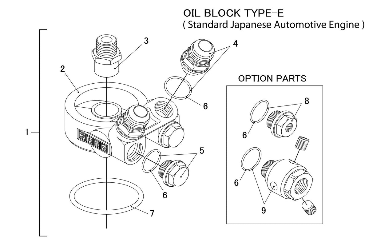 GReddy O/C ADAPTER TYPE-E ENG: 3/4-16UNF FILT: 3/4-16UNF 12AN - 12401124