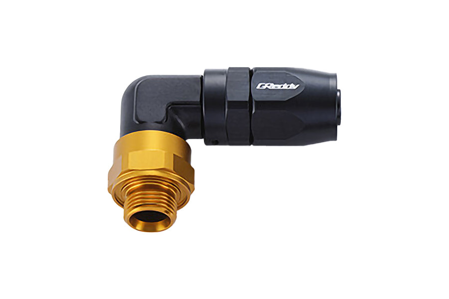 GReddy - GReddy low-profile proprietary M18 x P1.5 O-ring direct -10 male Swivel Hose End(s) - Black / Gold anodized - 12402155