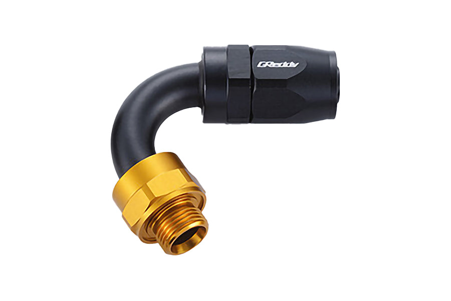 GReddy - GReddy low-profile proprietary M18 x P1.5 O-ring direct -10 male Swivel Hose End(s) - Black / Gold anodized - 12402155