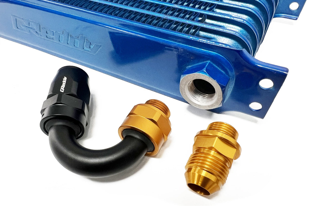 GReddy - GReddy low-profile proprietary M18 x P1.5 O-ring direct -10 male Swivel Hose End(s) - Black / Gold anodized - 12402155