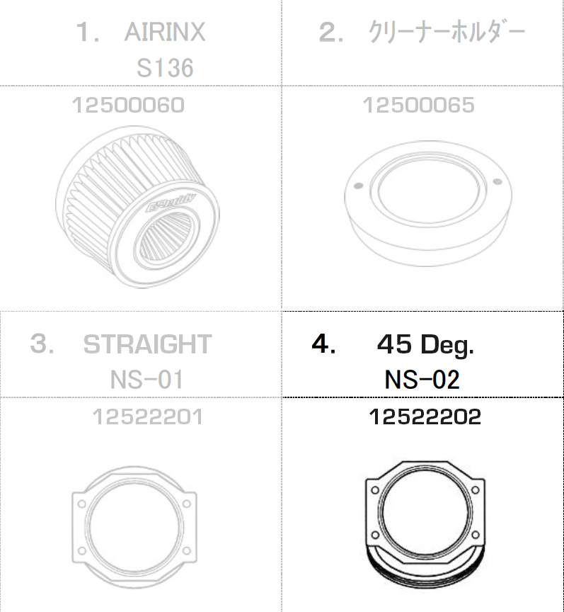 GReddy - ShopGreddy Spl.: GReddy A/F-Type Airinx S 136 Air Filter, Baseplate & Adapters - 12500060
