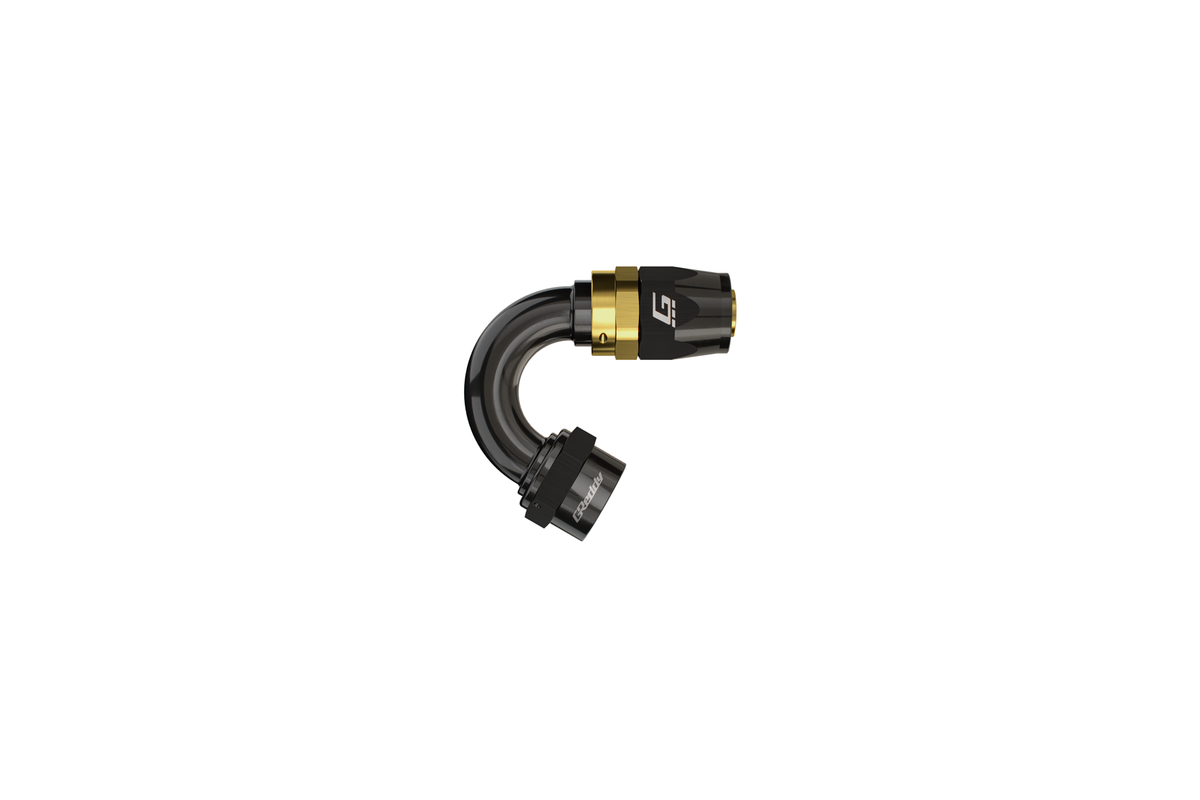 GReddy - GReddy -04 AN Swivel Hose End(s) - Black / Gold anodized - 12800412
